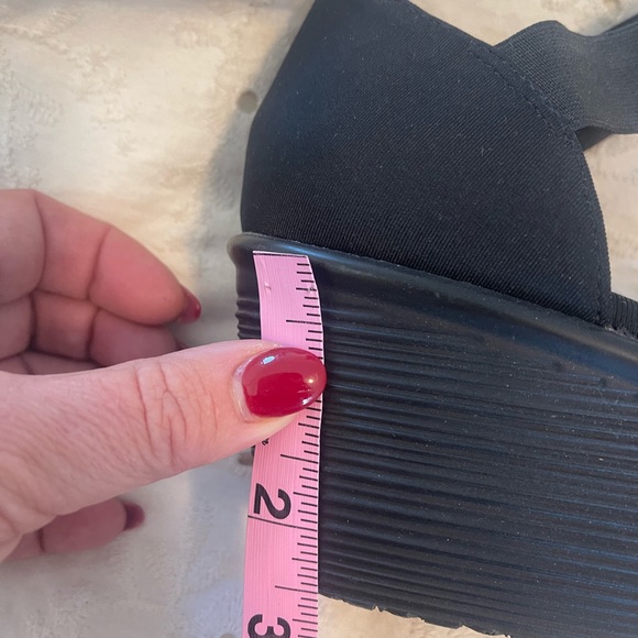 🌸Faded Glory memory foam black high heel open toe shoes with stretch - Picture 7 of 7